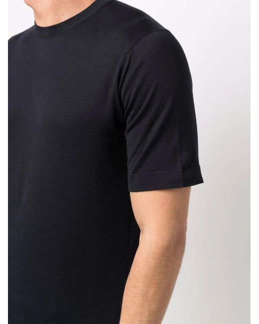 John Smedley Black Jersey-Knit Cotton T-Shirt for men