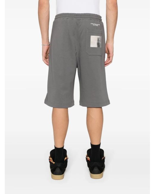 MSGM Gray Drawstring Track Shorts