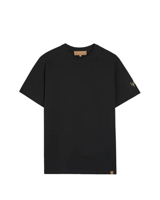 Now You Live Black Arensby Embroidered T-Shirt for men