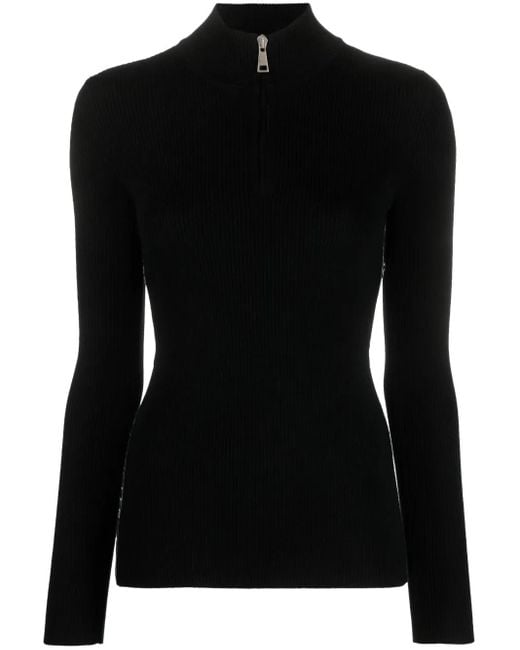 Moncler Black Ribbed Wool Sweater