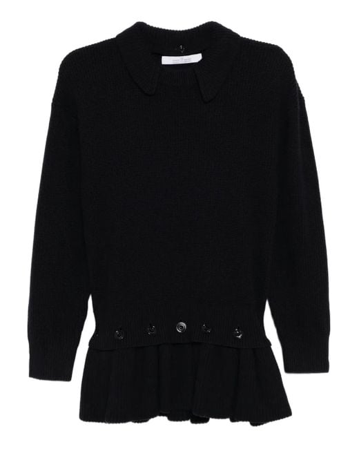 ROKH Black Peplum-Hem Jumper