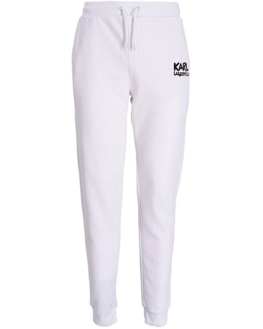 Pantaloni sportivi con stampa di Karl Lagerfeld in White da Uomo