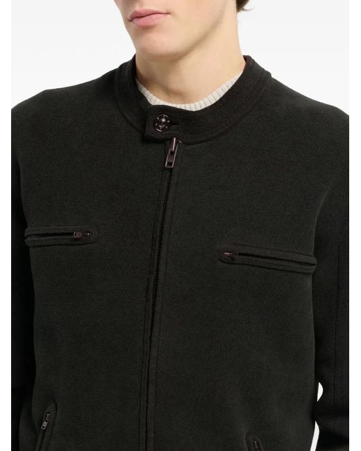 Barrie Black Suede Effect Zip Jacket for men