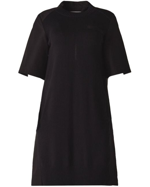 Sacai Black Gabardine Mini Dress