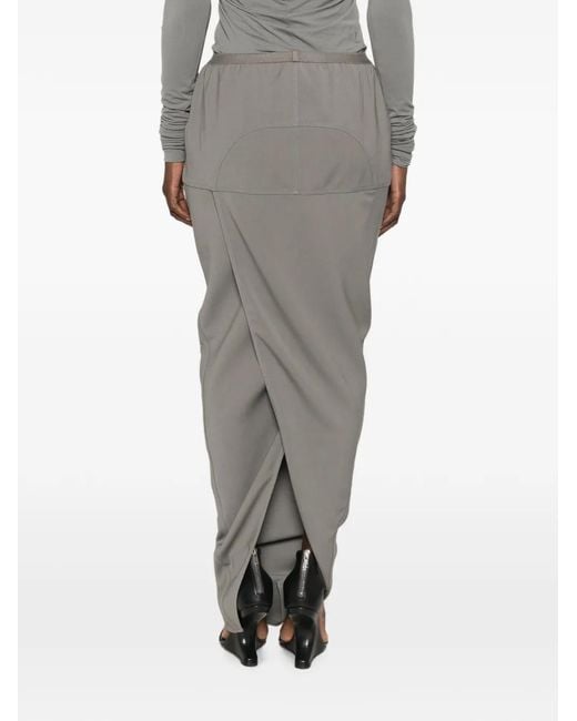 Rick Owens Gray Soft Pillar Maxi Skirt