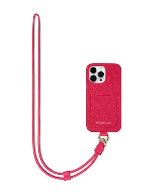 Maison De Sabre Pink Sling Iphone 15 Pro Case
