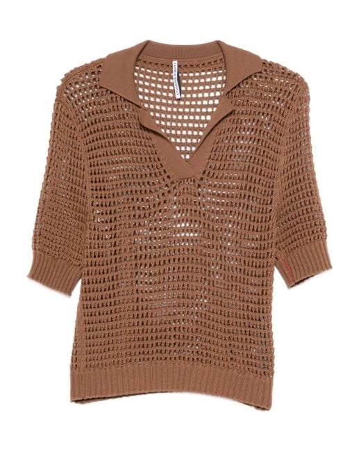 Pull En Maille Ajourée Liviana Conti en coloris Brown