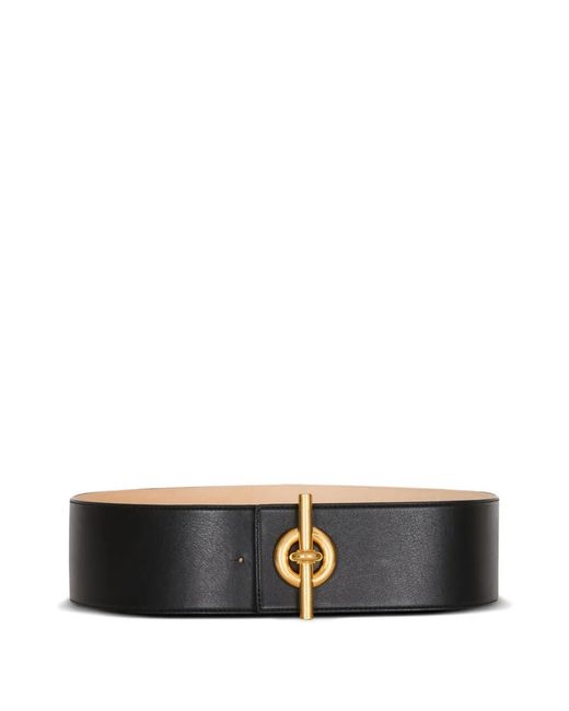 Balmain White T-Bar Leather Belt