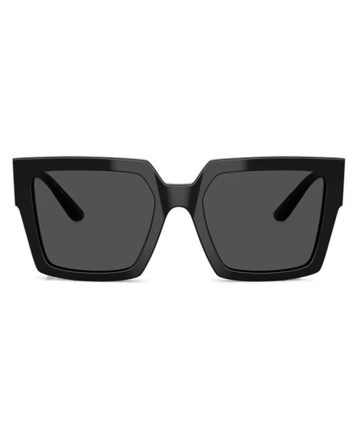 Dolce & Gabbana Black Logo-Plaque Square-Frame Sunglasses