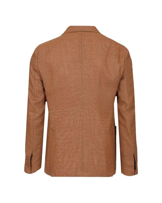 Guarinucci Brown Double-Breasted Wool Blazer for men