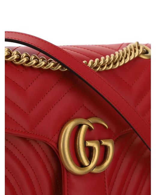Gucci Gg Marmont Kleine Schoudertas in het Red