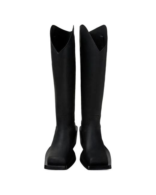 CAMPERLAB Black Square Toe Leather Boots