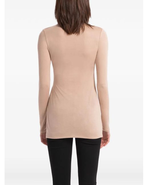 MARCELLA Natural Morgan V-Neck Wrap Top
