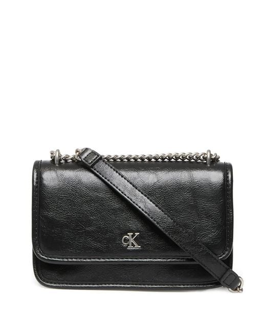 Calvin Klein Black Chain Flap Shoulder Bag