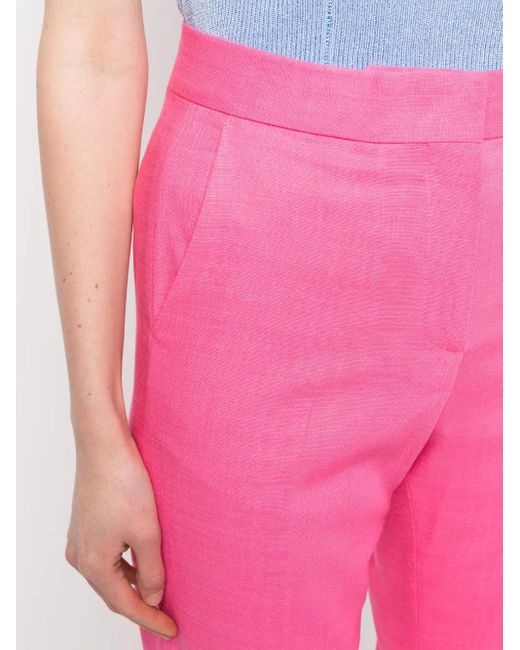 MSGM Pink High-waist Cropped Trousers