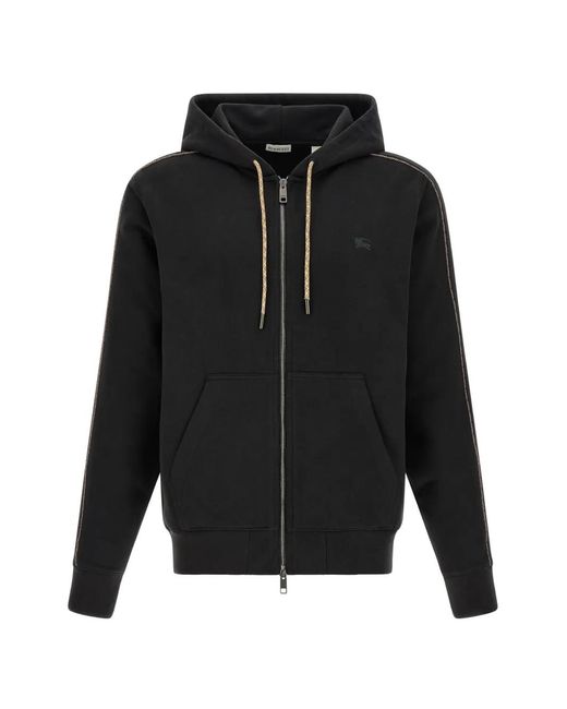 Burberry Black Check Equestrian Knight Design Hoodie for men