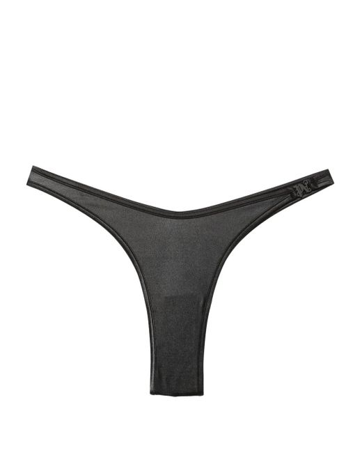 Palm Angels Black Monogram-Plaque Bikini Bottoms