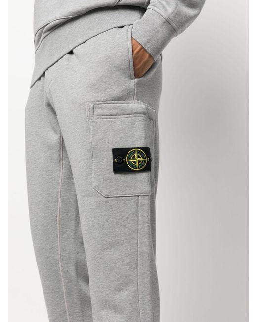 Pantalon de jogging à design chiné Stone Island pour homme en coloris Gray