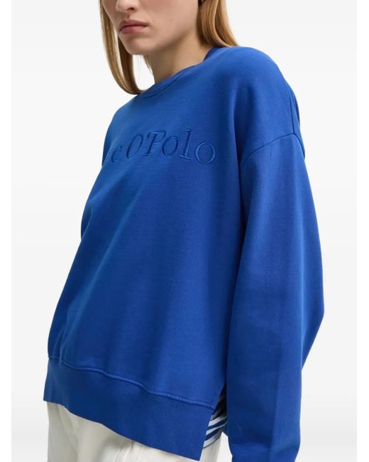 Marc O' Polo Blue Embroidered Crew-Neck Sweatshirt