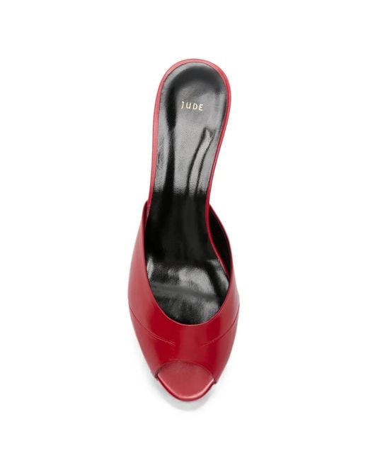 Jude Red Cave Peep-Toe Sandals