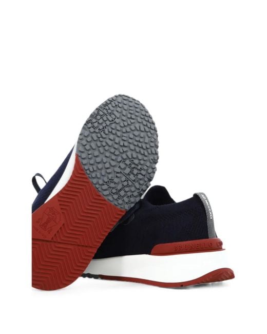 Brunello Cucinelli Blue Lace-Up Sneakers for men