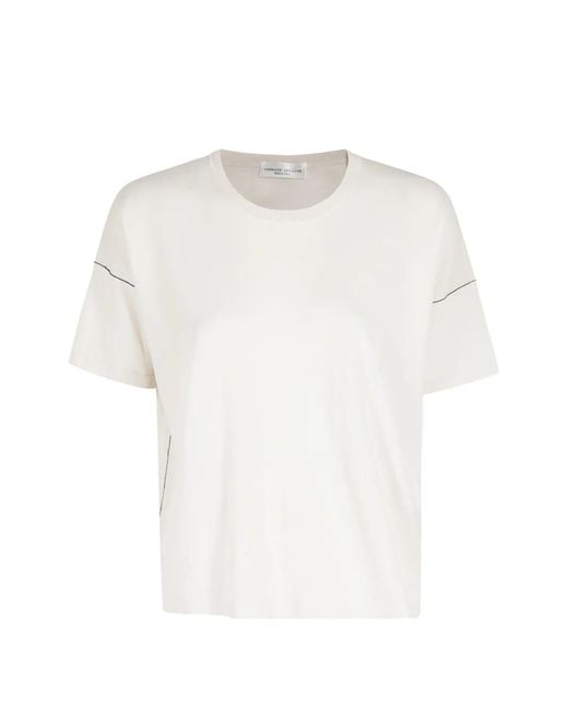 Roberto Collina White Contrast-Stitching T-Shirt