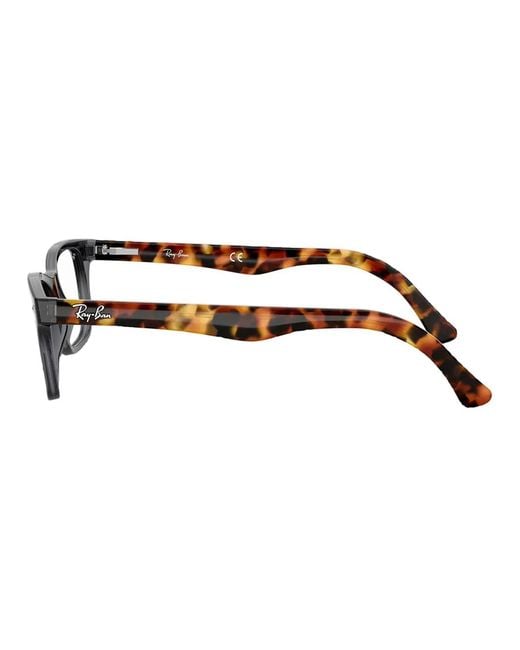 Ray-Ban Brown 0Rx5228 Rectangle Frame Glasses