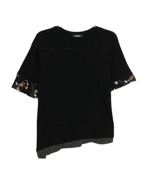 Undercover Black Cotton Layered T-Shirt
