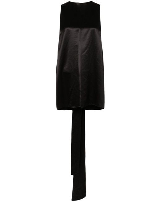 Saint Laurent Black Tie-Back Silk Tank Top