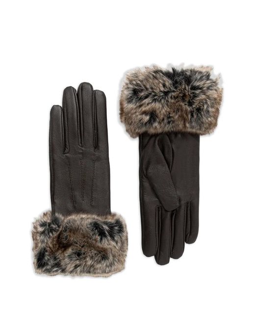 Barbour Black Leather Gloves