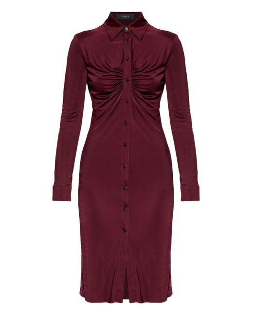 Versace Gathered-Detail Mini Dress