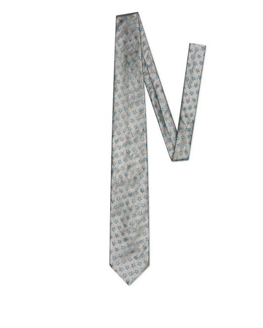 DSquared² White Patterned-Jacquard Tie for men