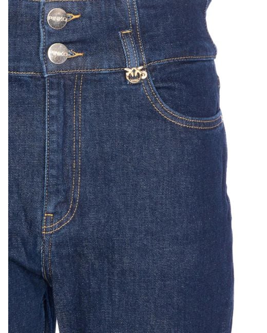 Pinko Blue High-Waisted Button Jeans