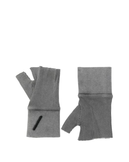 Thom Krom Gray Fingerless Mittens for men
