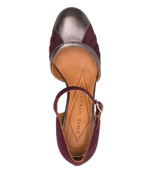 Chie Mihara Brown Block-Heel Ankle-Strap Pumps
