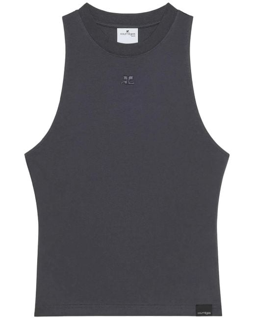 Courreges Black Drop-Armholes Tank Top