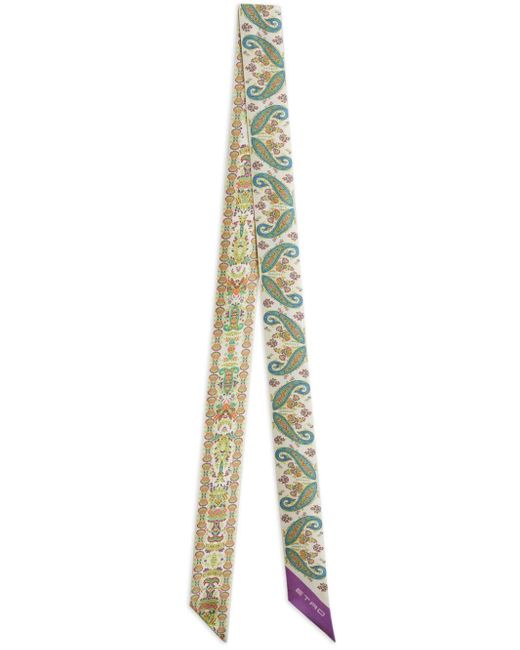 Etro Metallic Schal aus Seide mit Paisley-Print
