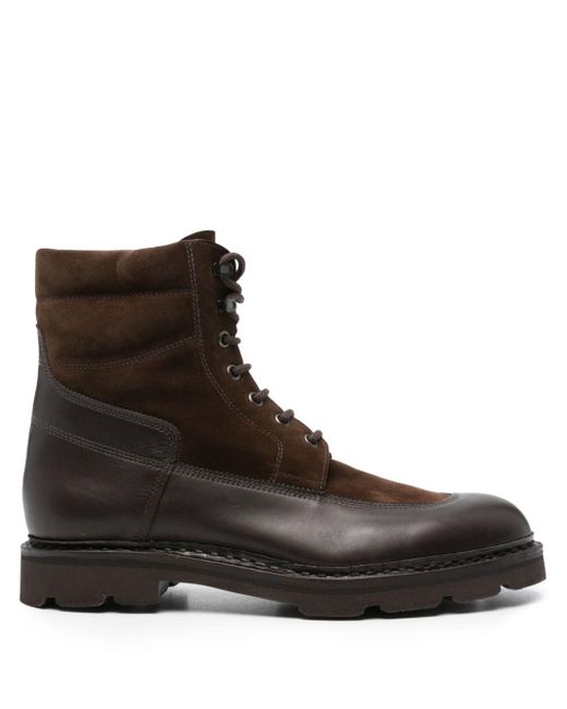 John Lobb Brown Peak Leather Boots for men