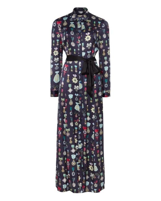 Temperley London Blue Gloriette Printed Shirt Dress