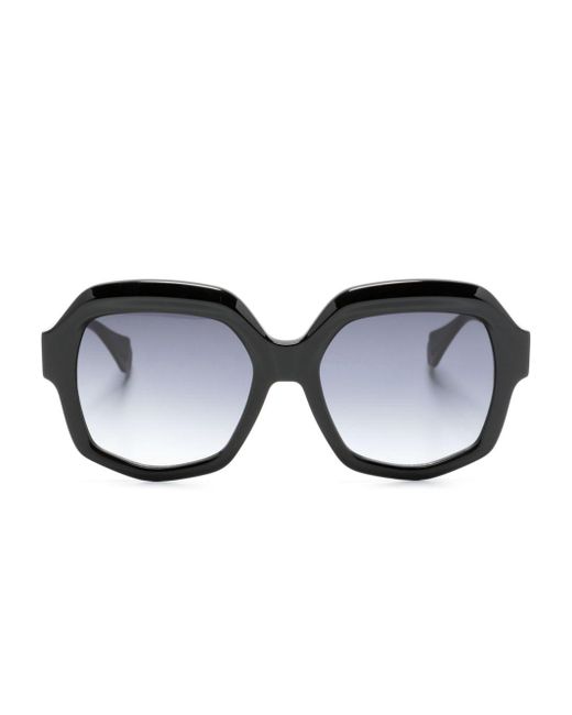 Gigi Studios Black Geometric-frame Gradient Sunglasses