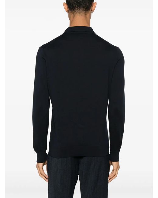 D4.0 Black Fine-Knit Top for men