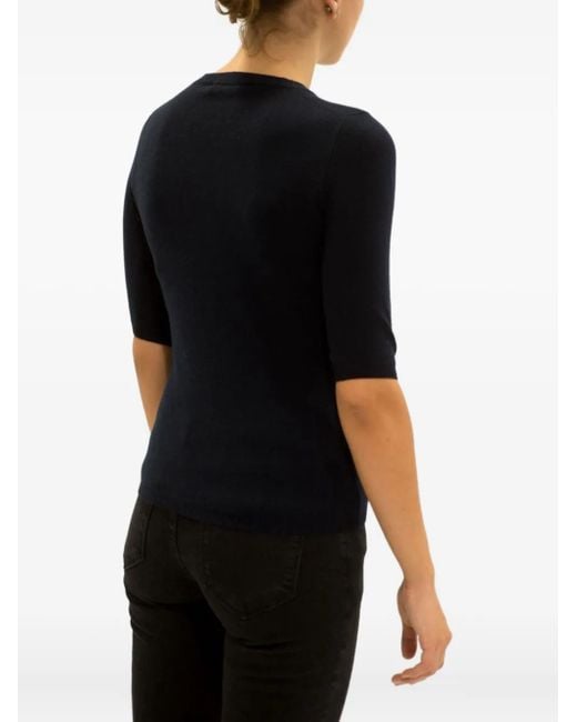 LA ROSE Black Crew-Neck Top