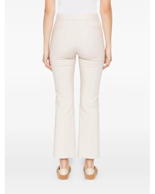 Peserico White Pantalon À Ourlet Fendu
