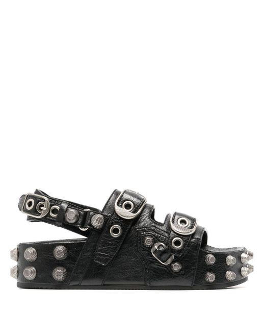 Balenciaga Black Stud-embellishment Open-toe Sandals