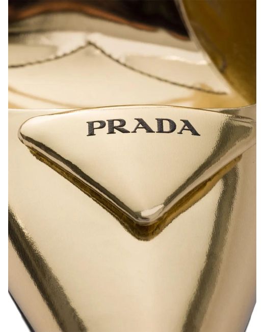 Prada Metallic Leather Slingback Pumps