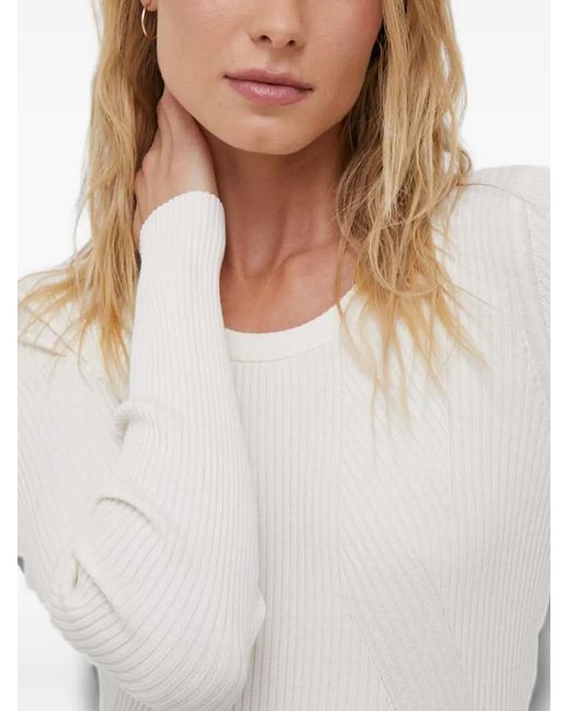 Joop! White Ribbed-Knit Sweater