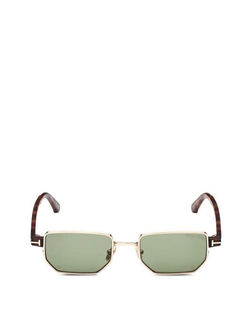Tom Ford Green Geometric-Frame Sunglasses for men