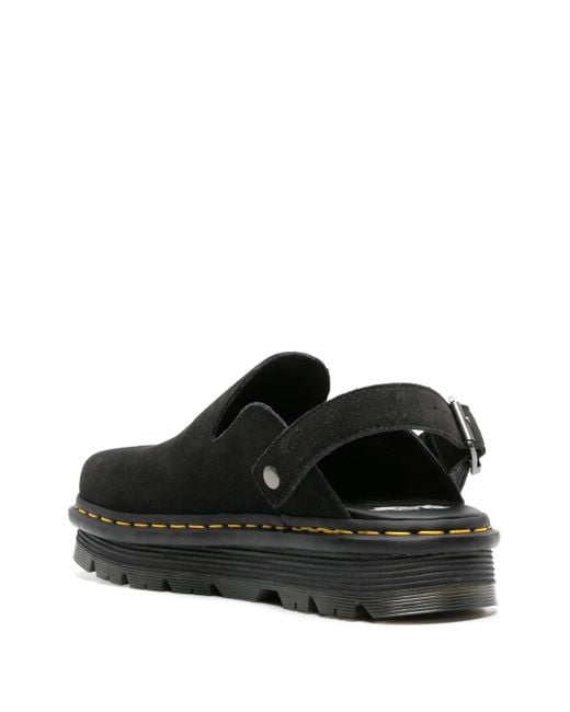 Dr. Martens Black Zebzag Suede Mules for men