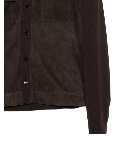 Gucci Black Suede Button-Up Overshirt for men
