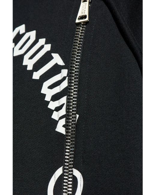 Versace Jeans Couture Black Logo-Print Hoodie for men